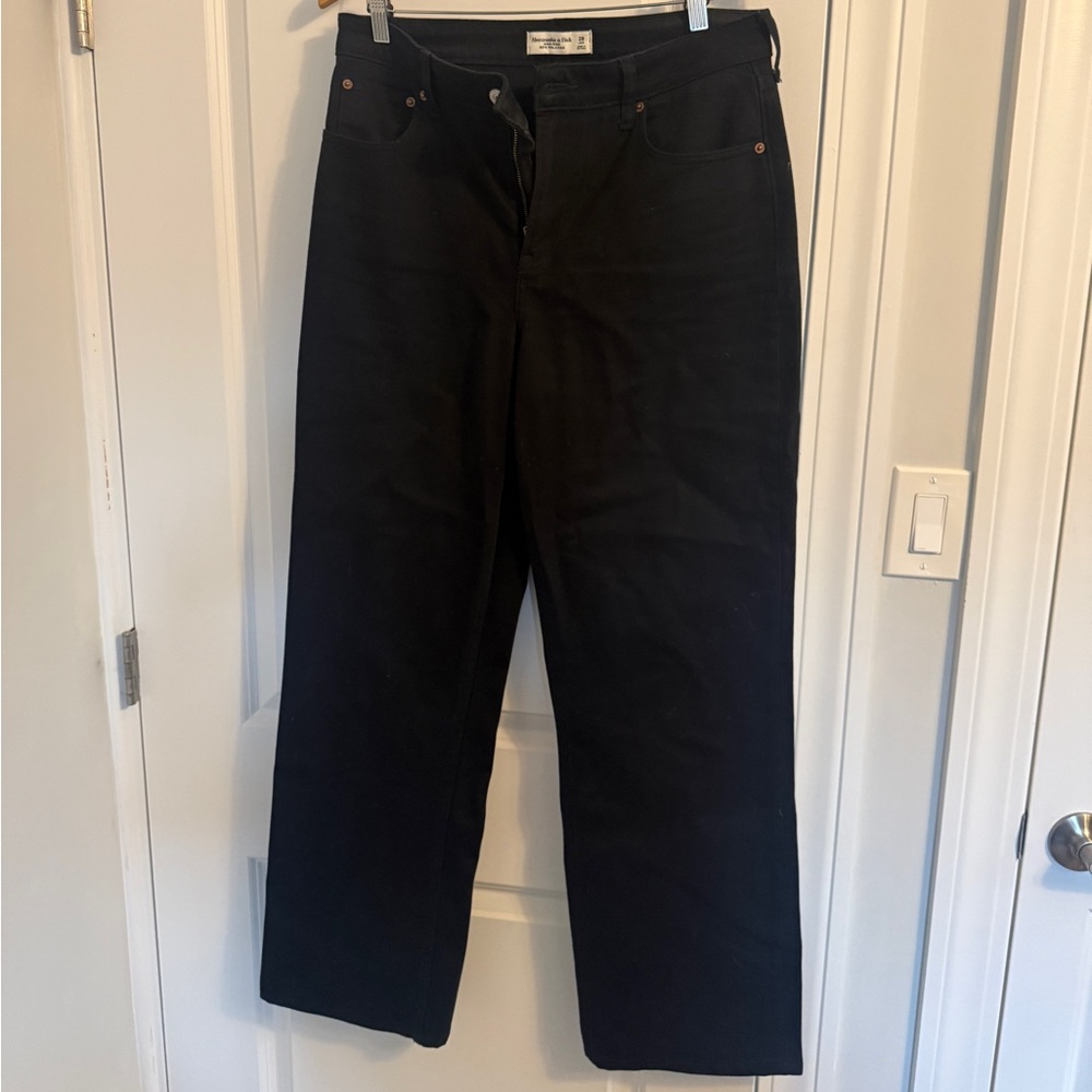 Abercrombie & Fitch Curve Love High Rise 90s Relaxed Black